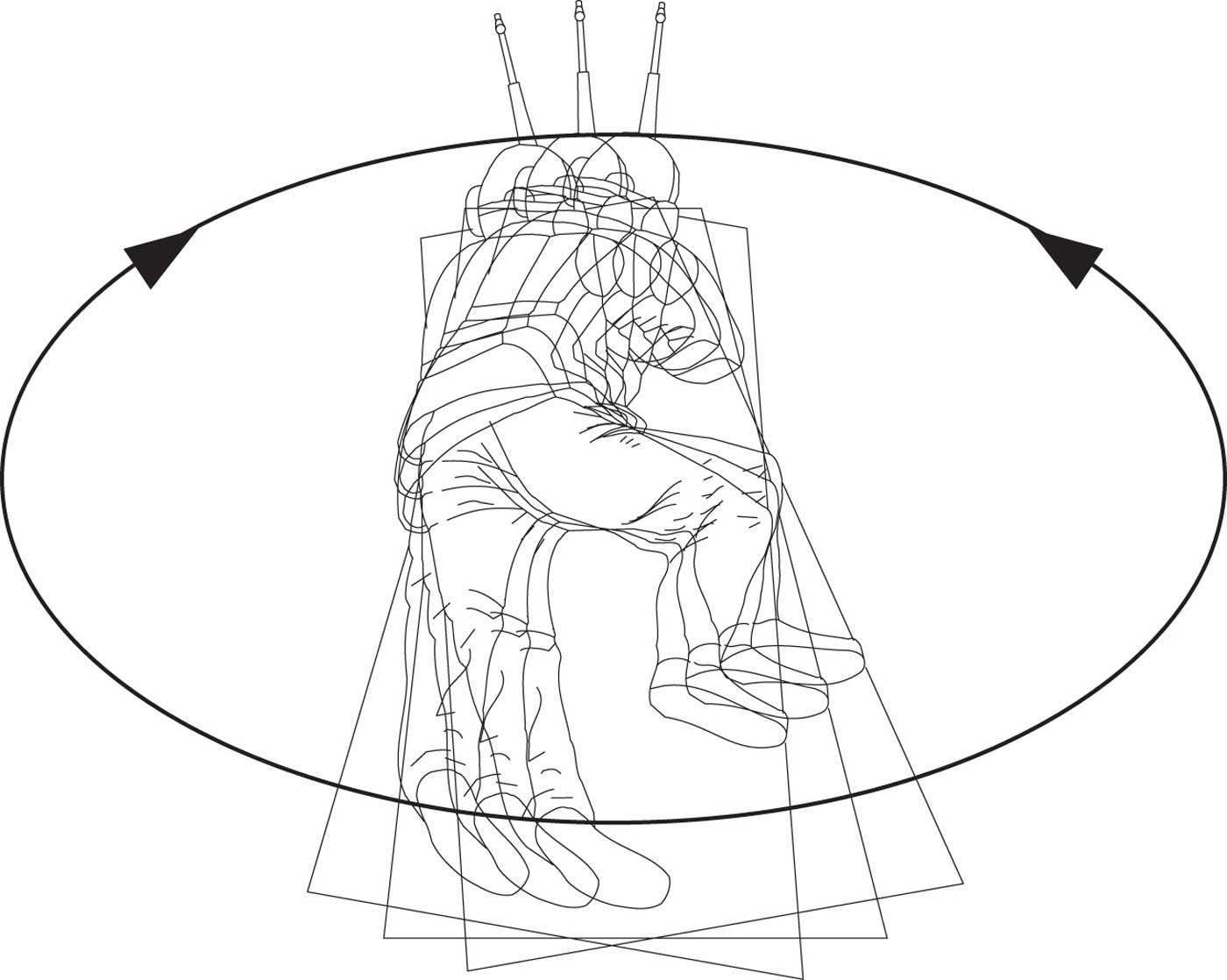 Line drawing of body position when shooting prone