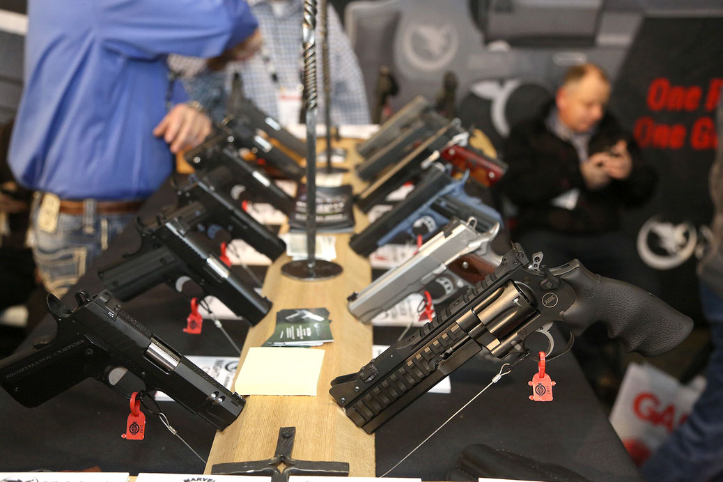 Row of new Pistols at SHOT Show