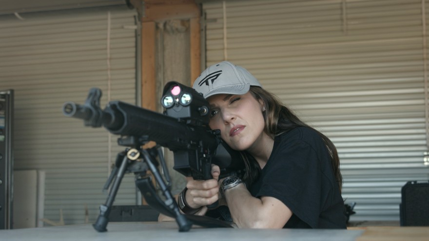 tara Kyle shooting AR-15 with TrackingPoint