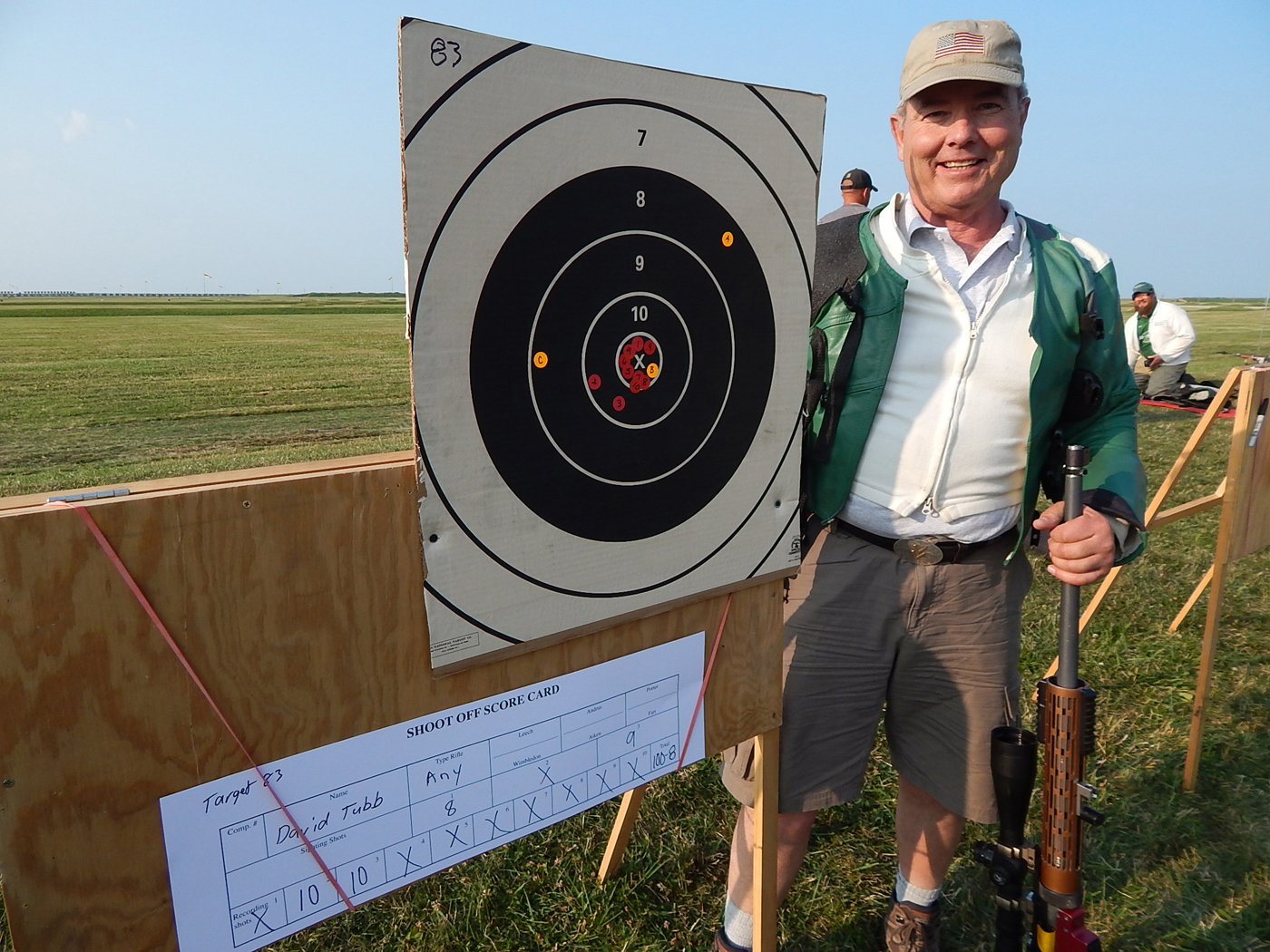 Here’s a nice 1000-yard target from David Tubb, 11-time NRA National High Power Rifle Champion, 6-time NRA High Power Long Range Rifle Champion, two-time Wimbledon Cup winner, and current Long Range World Champion. This target was fired from prone using full-length-sized cases, with carefully constructed rounds. The rifle is a TUBB 2000 bolt-action chambered in the 6XC cartridge. Tubb sizes the case bases an additional 0.0005 smaller than SAAMI specs, and sets the case shoulders back 0.002 inches. 