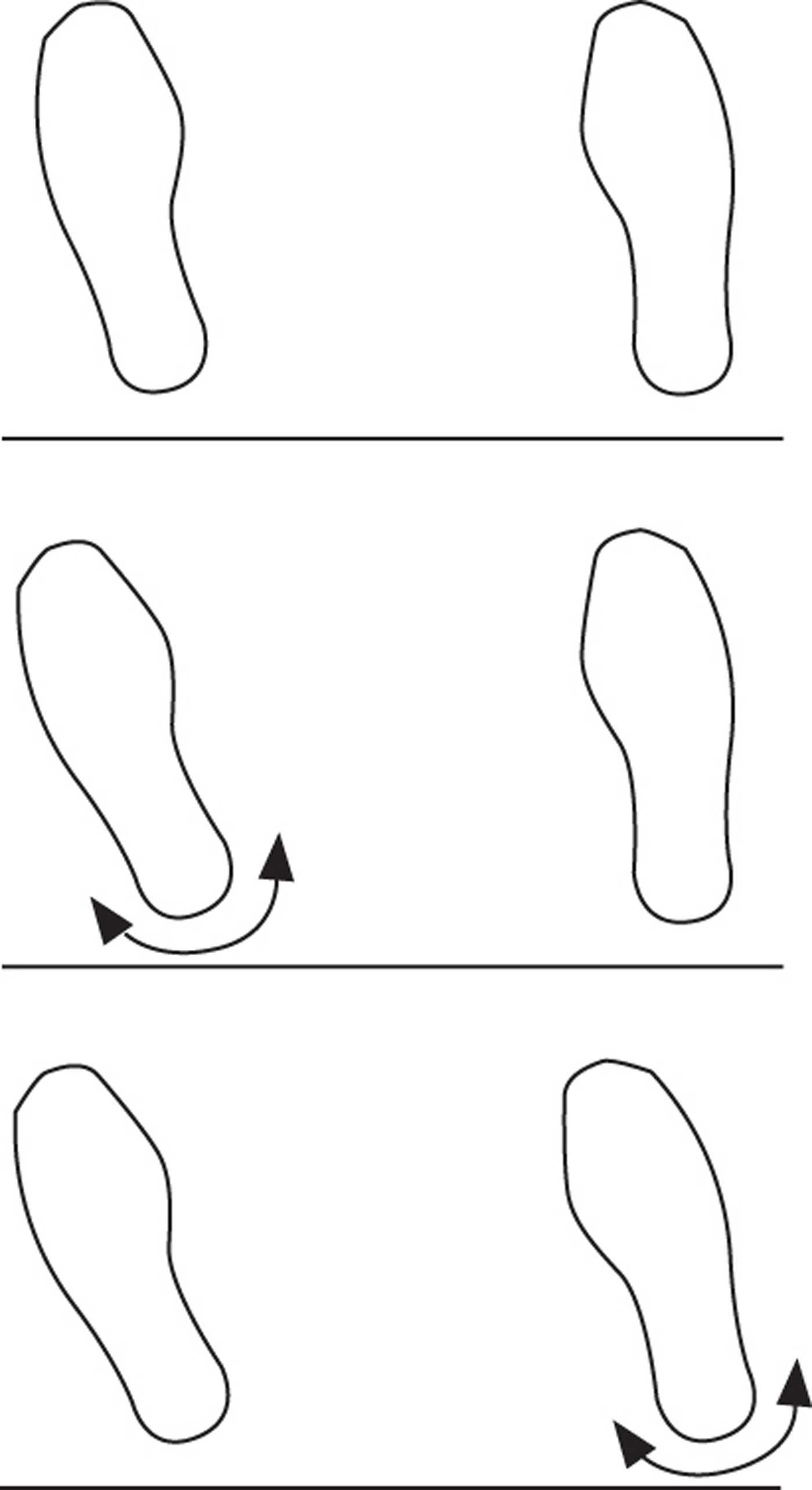 line diagram of proper foot position when shooting