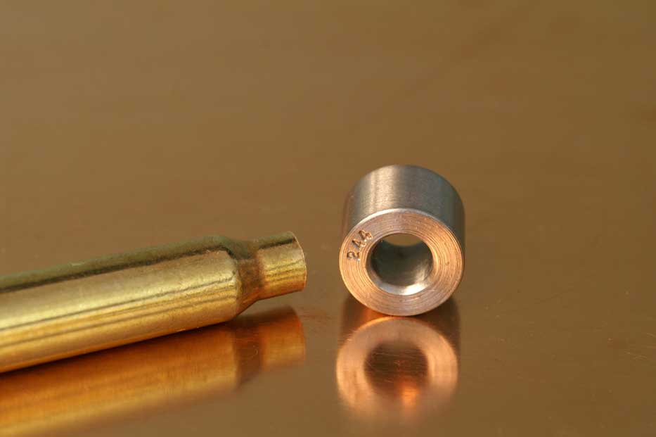 reloading die and brass rifle shell case