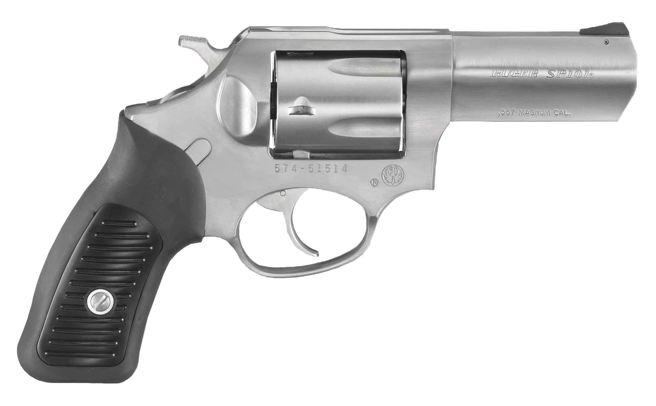 Ruger SP101 right side stainless with black grip