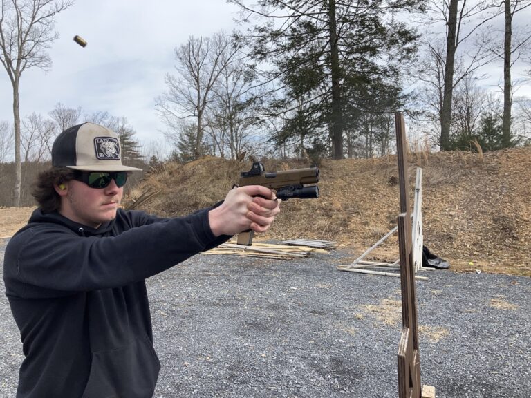 Man shooting pistol