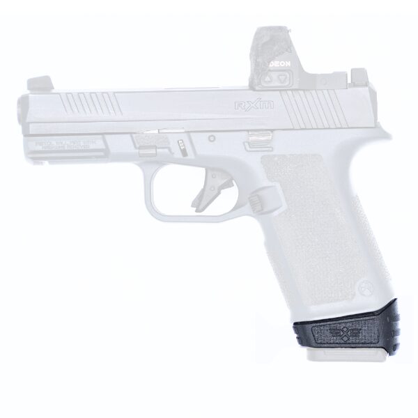 Greyed out pistol with extension highlighted in normal color on white background