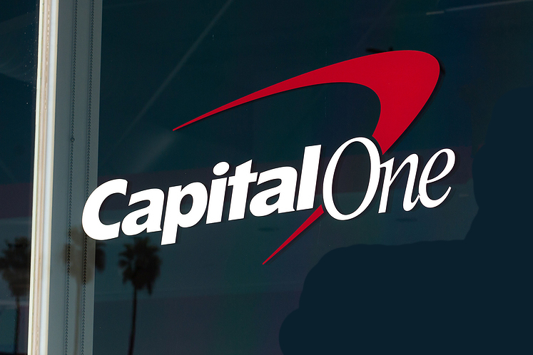 Capital One bank logo on window