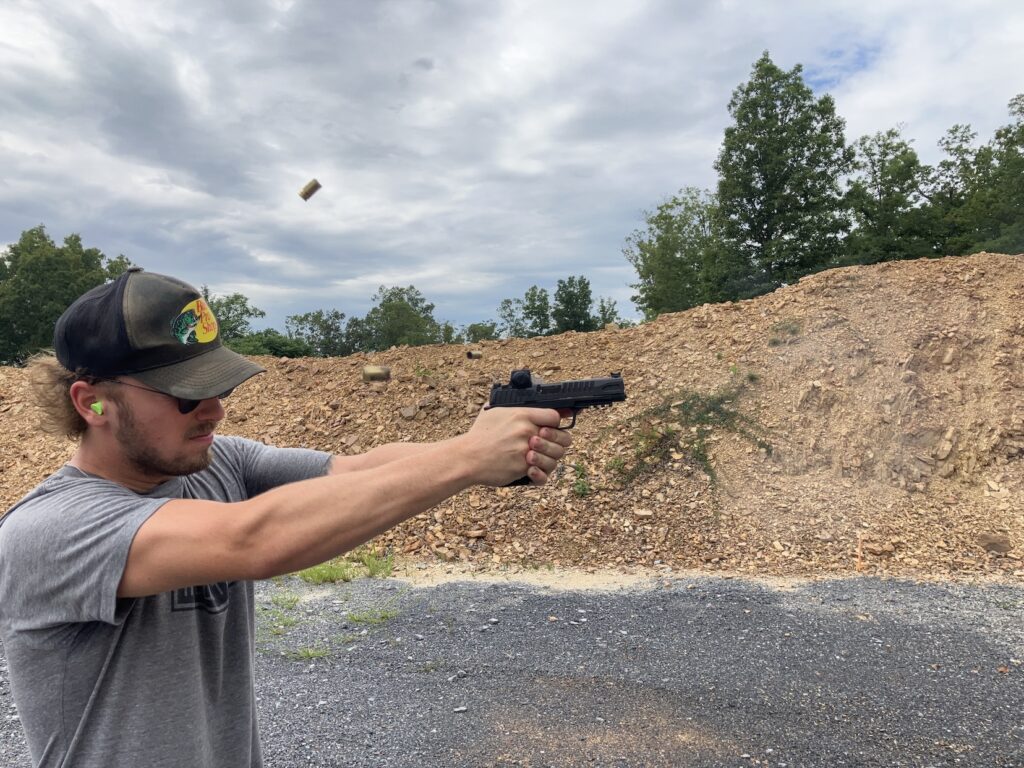 man on range shooting