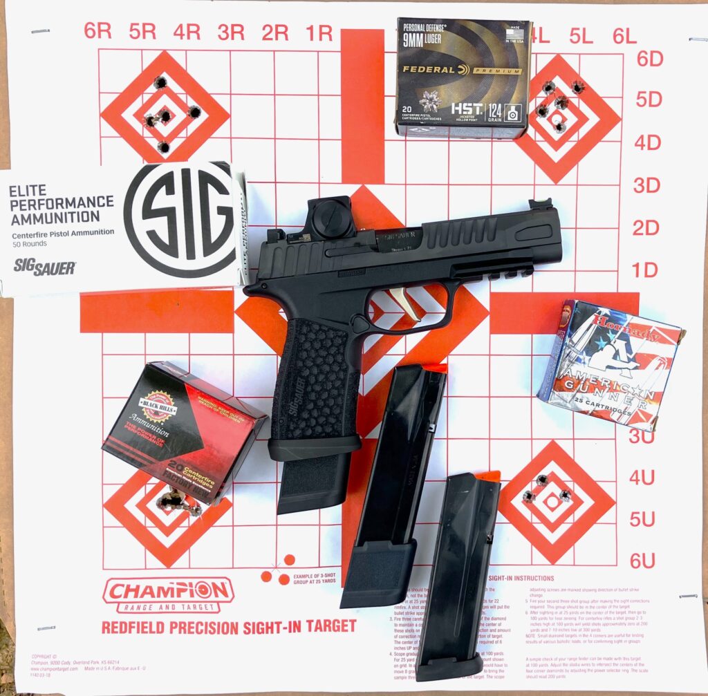 pistol on paper target