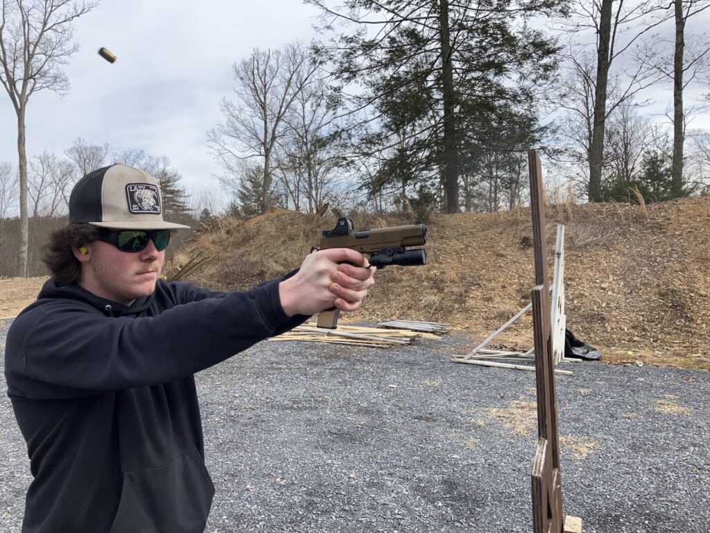 Man shooting pistol