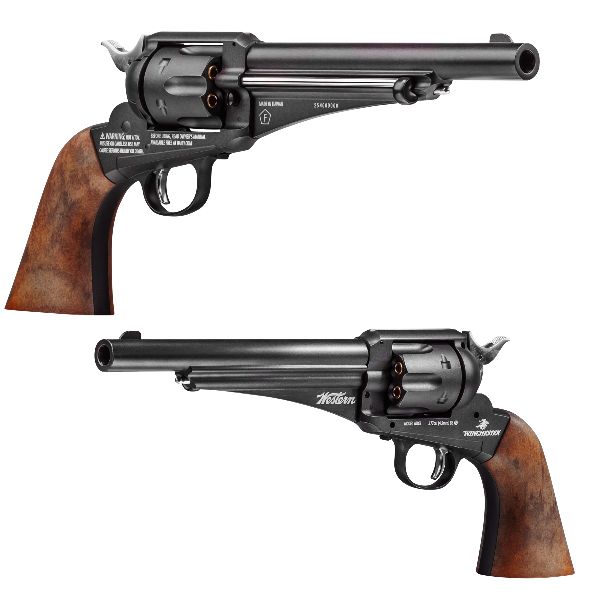 Revolver on white background