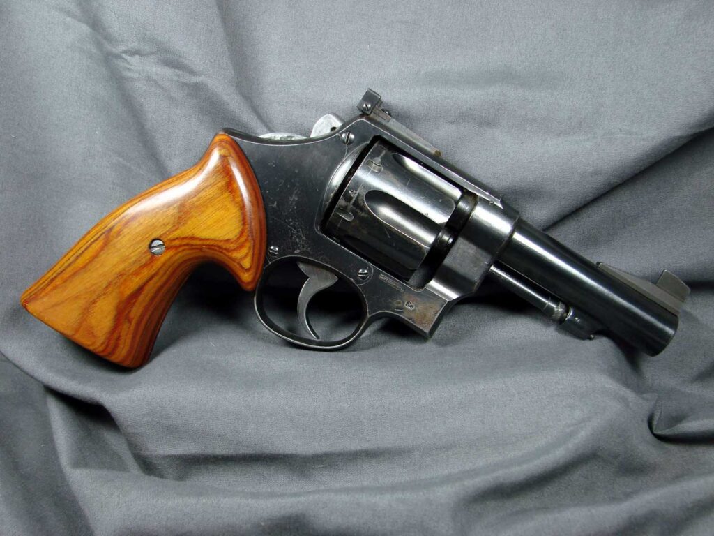 revolver sitting on grey backdrop