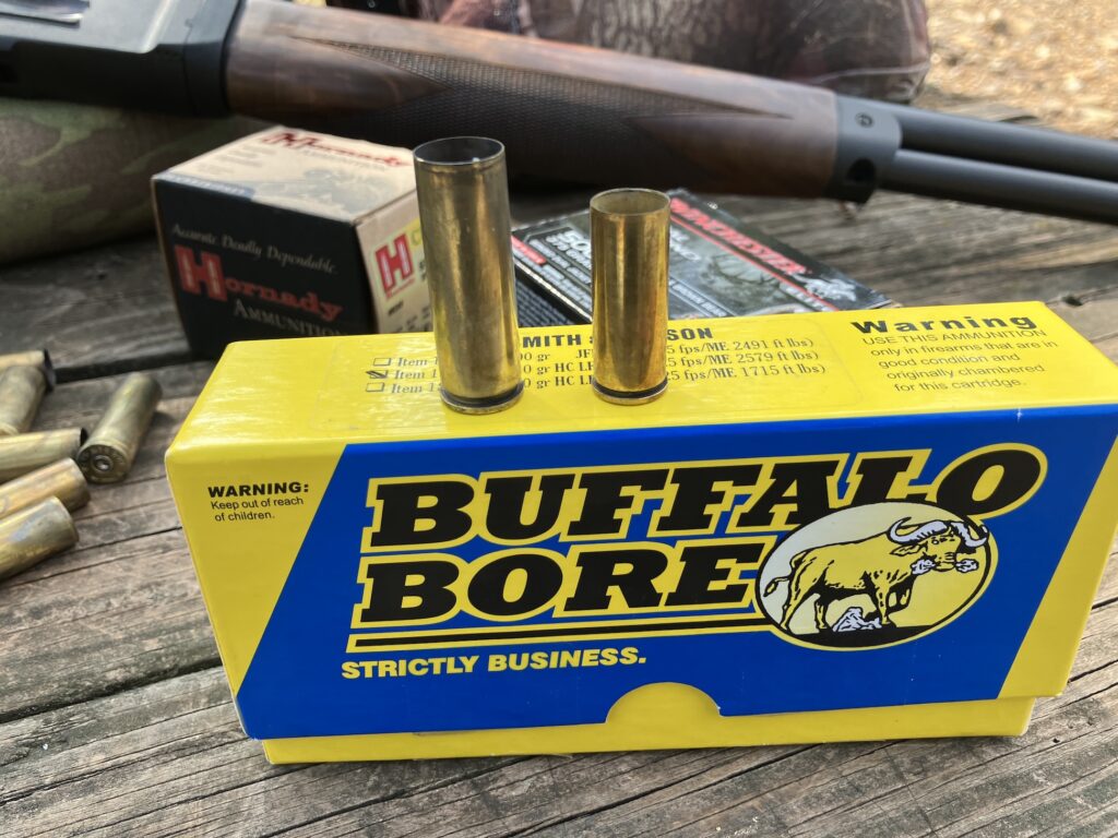 two different sized caliber cases for size comparison