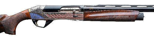American flag on side of shotgun frame