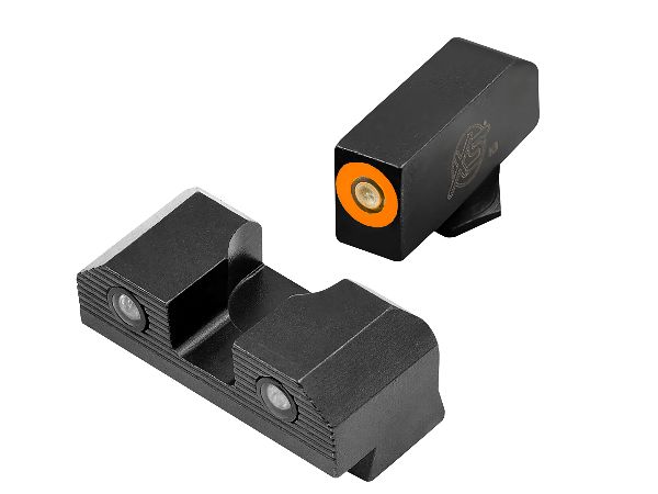 pistol sights on white background