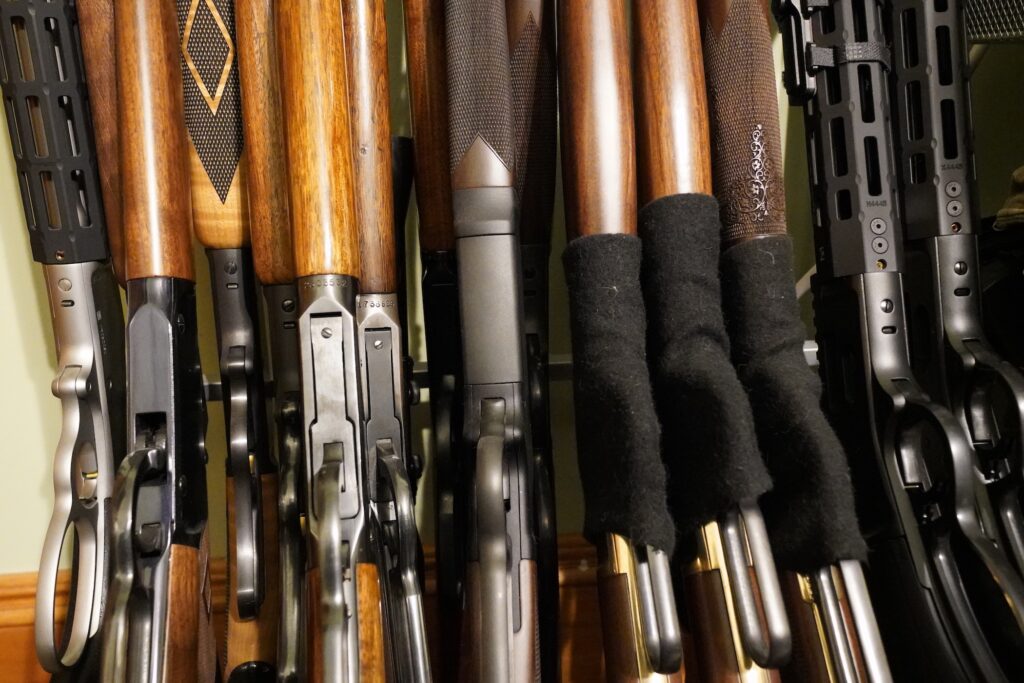 rifles in a row