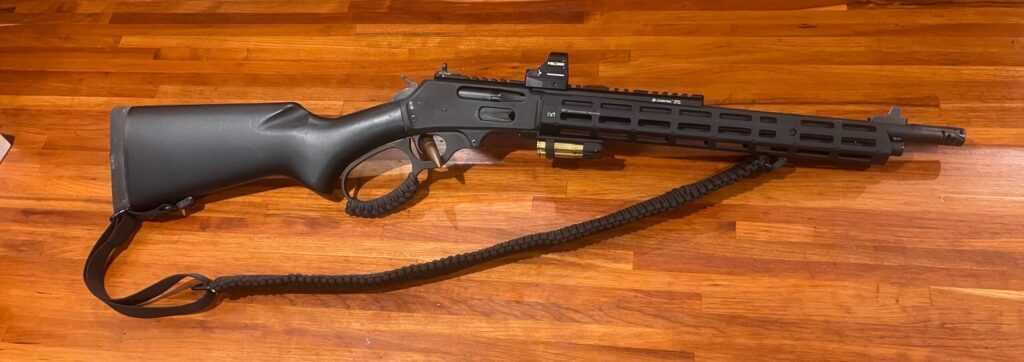 rifle on wooden floor