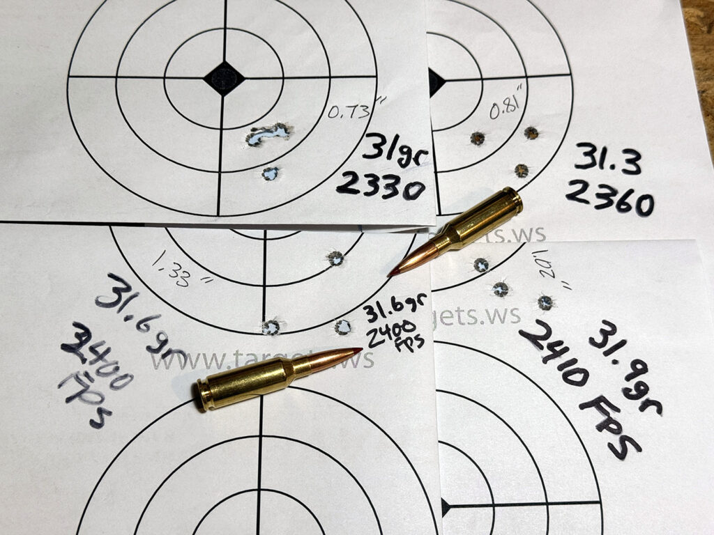 photo of test groupings