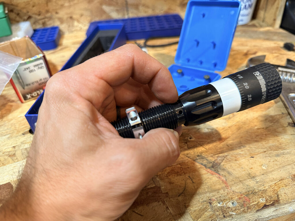 Photo of die screw adjustment 