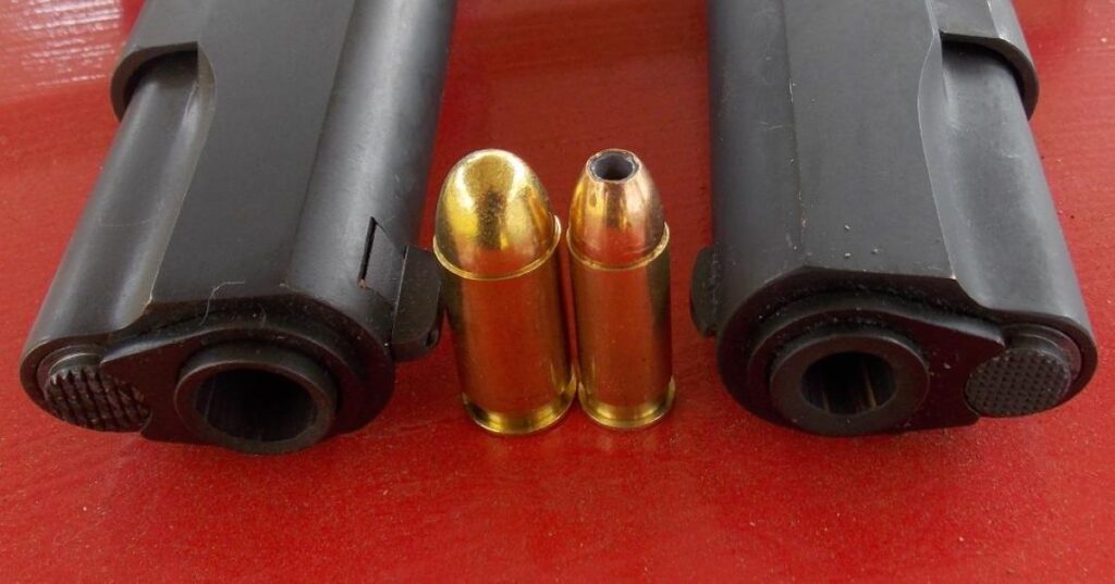 side by side of 38 super and 45 ACP ammo